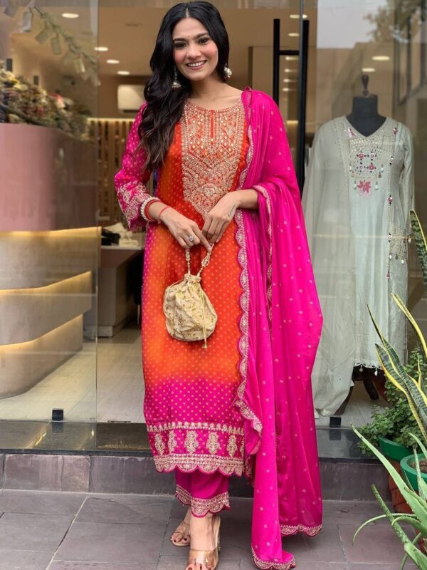 Gulnaar Bandhani Suit