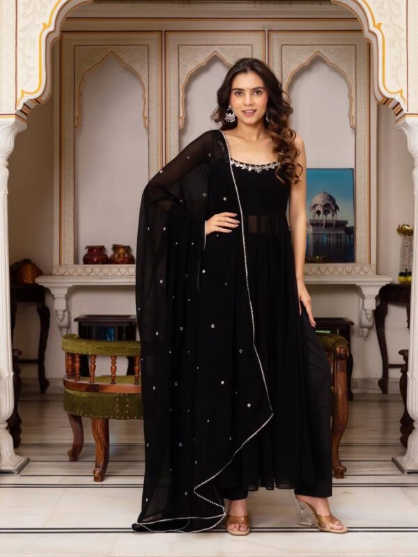 Black Mirrorwork Anarkali