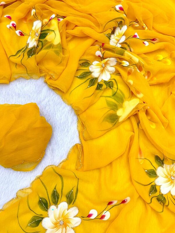 Yellow Handwork Saree