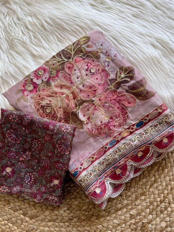 Digital Flowers Print Saree